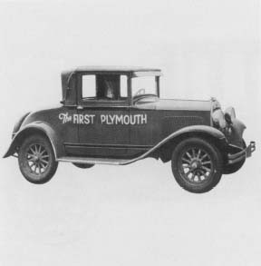 The first Chrysler-Plymouth automobile, released in 1928. Reproduced by permission of Corbis Corporation (Bellevue).