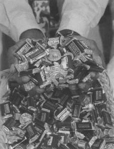 Hershey's Miniatures, first made and sold in 1939, have been popular ever since. Reproduced by permission of AP/Wide World Photos.