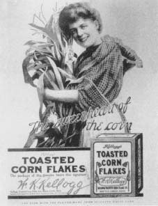 One of the first Kellogg Cornflakes boxes, from 1906. Reproduced by permission of Archive Photos, Inc.