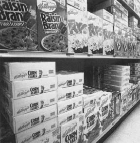 Most grocery store displays illustrate how Kellogg dominates the cereal market. Reproduced by permission of AP/Wide World Photos.