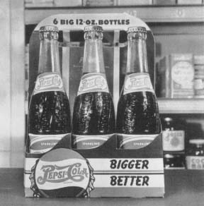 An ad from the 1930s, when Pepsi was sold in twelve-ounce glass bottles. Reproduced by permission of Archive Photos, Inc.