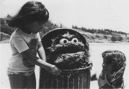 A scene from the television series Sesame Street. Reproduced by permission of The Kobal Collection.